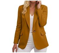 Blazer Pour Femme veste Chic et Élégant Unie Bouton Grandes Tailles Manches Longues Classique pour Bureau Travail Soirées Décontractées à Manches Tailleur Ouvert sur Le Devant Costume De Veste