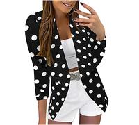 Blazer pour femme - Veste de costume à pois pour femme - Élégante veste d'affaires fine et légère - Blazer court à revers - Veste blazer décontractée - Veste ample classique - Cardigan - Vêtement