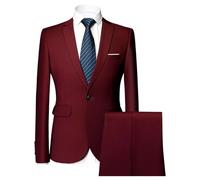 Blazer Rouge pour Homme, élégant Costume Slim fit uni, Smoking à Un Bouton, idéal pour Les Mariages et Les Occasions Professionnelles. Ce Blazer Rouge à Simple Boutonnage est Parfait Mariages et