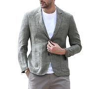 Blazer sportif pour homme - Bleu - Veste de sport - Pour homme - En lin stretch - Blanc - Pour l'été - À paillettes - Pour smoking - Beige, Gris foncé, XXXL