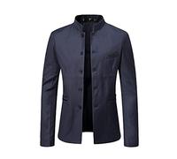 Blazer Veste de costume pour homme avec col montant et manches longues - Tenue d'automne et d'hiver - Manteau de costume formel - Vêtement d'affaires - Taille - Tunique - Pour homme - Taille M - 5XL