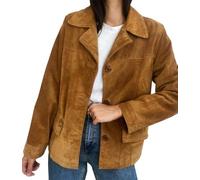 Blazer vintage années 90 en daim marron pour femme : style cowgirl occidental, Marron - Cuir suédé, L