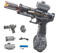 Blazerat Auto Water Blaster, Blazerat Electric Water, Automatic Squirt Gun High Capacity Pistol, Large Capacity Pistol for Swimming Pool Party Toy, for Everyone to Play (Grey)