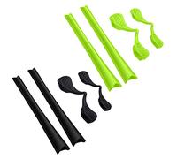 BLAZERBUCK Kit de chaussettes de rechange pour lunettes de soleil Oakley Radar Path OO9051/Radar Edge OO9184/Radar Range OO9056/Radar Pitch OO9052/Radar XL - Noir + vert