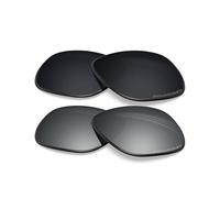 BlazerBuck Lot de 2 verres de rechange polarisés anti-sel pour lunettes de soleil Costa Del Mar Rincondo 06S9010, Noir et argenté chromé