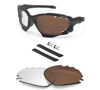 BlazerBuck Verres de rechange en polycarbonate pour Oakley Jawbone Vented 62 mm | Veste de course ventilée 62 mm - Thé photochromique avec blocage de la lumière bleue