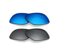 BlazerBuck Verres de rechange polarisés anti-sel et nez pour Oakley Feedback OO4079 - Chrome argenté et bleu glacier