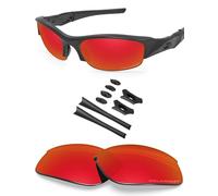 BlazerBuck Verres de Rechange polarisés Anti-sel pour Lunettes de Soleil Oakley Flak Jacket, Rouge feu - polarisé., 0