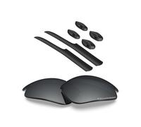 BlazerBuck Verres de rechange polarisés et kit de chaussettes pour lunettes de soleil Oakley Fast Jacket OO9097, Argent chromé polarisé, 0