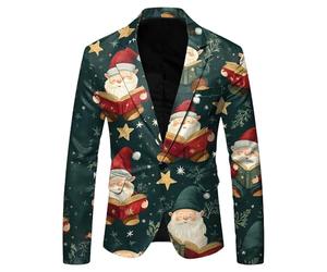 Blazers De Noël Homme Costume Finition Qualité Veste De Costume Homme Blazer Classique À Un Bouton Noël Coupe Droite pour Un Look D'exception Pendant Les Fêtes