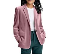 Blazers en velours côtelé pour femmes, mode, col à revers avec poche et un bouton, vestes de costume décontractées à coupe ample pour le bureau, vestes longues pour dames, vêtements d'extérieur pour