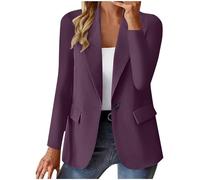 Blazers Femme Chic et Élégant Veste Blazer Couleur Unie Bouton Grandes Tailles Manches Longues Classique pour Bureau Travail Soirées Décontractées Tailleur Femme Slim Fit Automne Hiver Blazer
