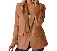 Blazers Femme Chic et Élégant Veste Blazer Couleur Unie Bouton Grandes Tailles Manches Longues Classique pour Bureau Travail Soirées Décontractées Tailleur Slim Fit Veste Manteau