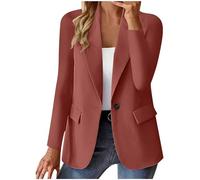 Blazers Femme Chic et Élégant Veste Blazer Couleur Unie Bouton Grandes Tailles Manches Longues Classique pour Bureau Travail Soirées Décontractées Tailleur Femme Slim Fit Veste Manteau