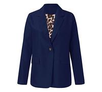 Blazers pour femme automne, veste d'été grande taille, manches longues avec ouverture sur le devant, élégant, classique, coupe flatteuse, légère, couleur unie, rétro, cocktail, bleu, S