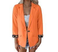 Blazers pour femme automne, veste d'été grande taille, manches longues avec ouverture sur le devant, élégant, classique, coupe flatteuse, légère, couleur unie, rétro, cocktail, B, XXL