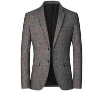 Blazers pour homme à simple boutonnage deux boutons Blazer d'affaires Costume Vestes Décontractées Mariage Fête Manteaux Slim Fit, Blazer gris foncé pour homme, XL