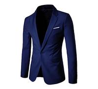 Blazers pour homme, coupe ajustée, blazer d'affaires à simple boutonnage à un bouton, vestes de costume, manteaux de smoking pour fête de mariage, Blazer bleu marine pour homme, 5XL