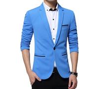 Blazers pour homme, coupe ajustée, style décontracté pour homme, veste de sport, blazer de voyage à un bouton, veste de costume légère 2025, bleu ciel, 4XL
