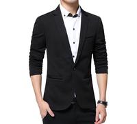 Blazers pour homme, coupe ajustée, style décontracté pour homme, veste de sport, blazer de voyage à un bouton, veste de costume légère 2025, Noir , M