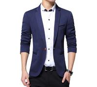 Blazers pour homme, coupe ajustée, style décontracté pour homme, veste de sport, blazer de voyage à un bouton, veste de costume légère 2025, bleu, 4XL