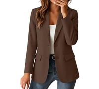 Blazers Veste de travail à revers cranté à bouton unique pour femme, A7