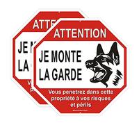 BlazeVideo 2X Panneau - Je Monte LA Garde Vous Pénétrez dans Cette Propriété à Vos Risques et Périls, Aluminium 250 * 250mm - Erreur de caractère