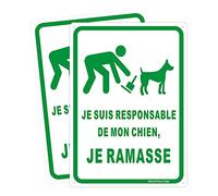 BlazeVideo 2X Panneau - Je suis Responsable DE Mon Chien, Je RAMASSE, Aluminium 250 * 350mm …