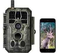BLAZEVIDEO WiFi Caméra de Chasse 64MP 1296P Bluetooth Camera de Surveillance IP66 Étanche avec Vision Nocturne Infrarouge, Détecteur de Mouvement, Grand Angle 120° et Contrôle APP, pour l'extérieur