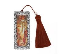 BLBMH Alphonse Mucha Marque-page en métal pour femme Joli marque-page avec pompons - Automne