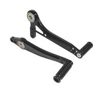 BLBNEZBZTY Kit de pédale de frein/dérailleur réglable CNC à double roulement avec repose-pieds pour moto, compatible avec les commandes reculées. Levier de Changement de Vitesse de Moto(Black)