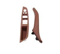 BLBNEZBZTY Lot De 7 Poignées De Porte Intérieures En Cuir Pour BMW Série 5 F10 F11 F18 520-535 Rouge/Brun Bandegarniturepoignéeporte Intérieure( Brown 2pcs Set)
