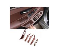 BLBNEZBZTY Poignée de porte intérieure de voiture Pour BMW Série 5 F10 (2011-2016) 520i/528i/530i/535d/535i/550i Bandegarniturepoignéeporte Intérieure(7pcs Reddish Brown)