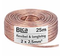 BLca 25m - 2 x 2.5mm² - Câble Audio pour Enceintes - Câble HP haut-parleur en CCA Cuivre pour HiFi et Hi-Fi Embarquée 2 5mm2