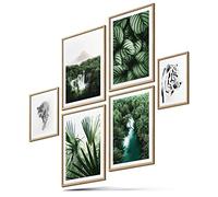 Blckart Ensemble d'affiches de rêves exotiques Tableaux muraux imprimés des deux côtés Thèmes de la nature tropicale et du tigre Idéal pour la décoration Grande taille : 4 A3 2 A4 sans cadre