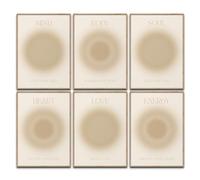 BLCKART Ensemble d'affiches Mind Body Soul Mindfulness Aura Beige Décoration murale de yoga Images inspirantes Décoration de chambre à coucher Décoration de salon Décoration de maison Bureau Affiche