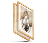 BLCKART Lot de 2 cadres photo en bois naturel clair de qualité supérieure 13 x 18 cm