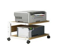BLCKTIGR 2 Niveaux Meuble imprimante，Moderne Meuble sous Bureau，Support d'imprimante avec roulettes ，pour Bureau、Chambre、Salon，pour PC、 fax et Scanner(7in)