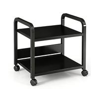 BLCKTIGR 2 Niveaux Moderne Meuble imprimante，Support imprimante à roulettes，Rangement sous Bureau avec Tablette ，pour Bureau、Chambre、Salon、Bureau et Maison(13in)