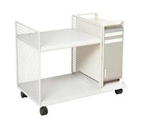 BLCKTIGR 2 NiveauxSupport d'imprimante，Moderne Meuble imprimante avec roulettes ，Meuble sous Bureau ，Compartiments Ouverts，pour École、Bureau de Travail(White)