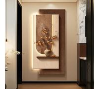 BLCKTIGR Applique Murale LED Facile à Installer pour Home Decor, Art Mural 3D Wabi-Sabi Vase Kaki avec Rétroéclairage LED, Décoration Moderne Entrée Salon(B,40 * 80cm/15.57 * 31.5in)