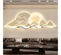 BLCKTIGR Art Mural LED Montagne Cerf 3D, Applique Murale Moderne Paysage avec 2 Effets Visuels, Décoration Murale Porcelaine Cristal pour Salon Chambre(C,40 * 120cm/15.75 * 47.24in)