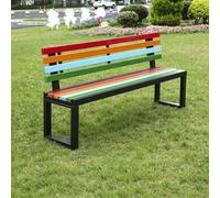 BLCKTIGR Banc de Jardin avec Dossier, Banc métallique résistant aux intempéries pour terrasse, véranda et Cour, siège Solide pour Usage privé et Public(B,200cm/79)