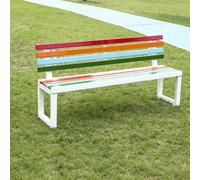 BLCKTIGR Banc de Jardin avec Dossier, Banc métallique résistant aux intempéries pour terrasse, véranda et Cour, siège Solide pour Usage privé et Public(D,150cm/59in)