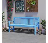 BLCKTIGR Banc Extérieur en Bois Massif pour Jardin et Patio, Banc de Parc résistant aux intempéries à la Corrosion avec Dossier, siège Robuste véranda arrière-Cour(Blue,180cm/71in)