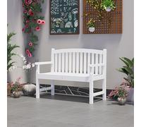 BLCKTIGR Banc Extérieur en Bois Massif pour Jardin et Patio, Banc de Parc résistant aux intempéries à la Corrosion avec Dossier, siège Robuste véranda arrière-Cour(White,120cm/47in)