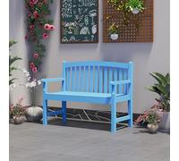 BLCKTIGR Banc Extérieur en Bois Massif pour Jardin et Patio, Banc de Parc résistant aux intempéries à la Corrosion avec Dossier, siège Robuste véranda arrière-Cour(Blue,120cm/47in)