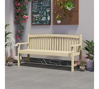 BLCKTIGR Banc Extérieur en Bois Massif pour Jardin et Patio, Banc de Parc résistant aux intempéries à la Corrosion avec Dossier, siège Robuste véranda arrière-Cour(Beige,150cm/59in)