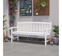 BLCKTIGR Banc Extérieur en Bois Massif pour Jardin et Patio, Banc de Parc résistant aux intempéries à la Corrosion avec Dossier, siège Robuste véranda arrière-Cour(White,150cm/59in)