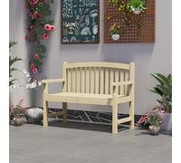 BLCKTIGR Banc Extérieur en Bois Massif pour Jardin et Patio, Banc de Parc résistant aux intempéries à la Corrosion avec Dossier, siège Robuste véranda arrière-Cour(Beige,120cm/47in)